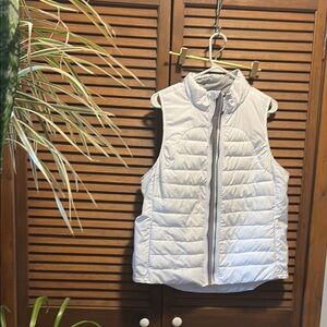 Tangerine White Puffer Vest